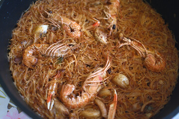 noodle fish dish as spanish food