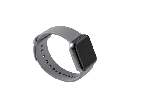 Light gray smart watch with perforated band