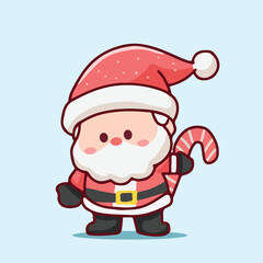 cute cartoon character santa claus at christmas for design