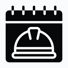 Labour Day Calendar Vector Icon. Labor Day Vector Icon. Silhouette Style Vector Icon.