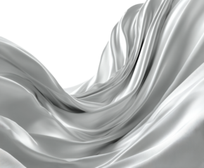 Flowing silver fabric waves textile scene minimalist