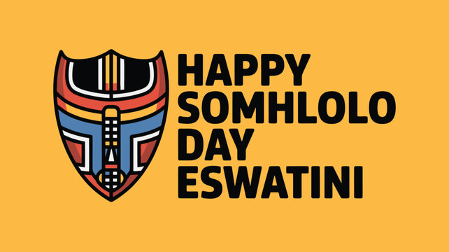 Somhlolo Day Eswatini National Holiday Celebration Illustration