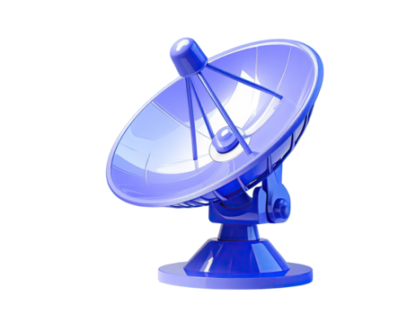 3D rendering of a purple satellite dish