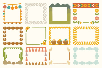 Llama Alpaca Andes Decorative Frames Peru South America Folk Art Design