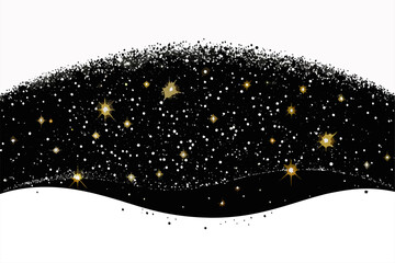 Elegant vector illustration of golden fireworks on a dark blue background. Perfect for festive designs, New Year celebrations, holiday decorations, party invitations, greeting cards, and event posters