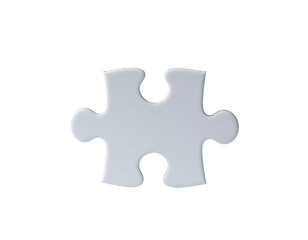 Obraz premium Single white puzzle piece against black (1)