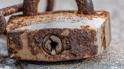 A Study in Decay: The Beautiful Corrosion of an Old Padlock and Its Metal Fastening