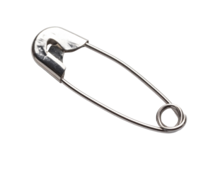 Close-up of a metal safety pin (2)