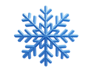 Detailed, 3D blue snowflake graphic