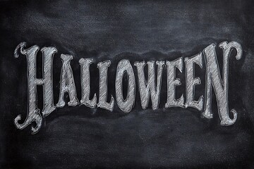 Chalkboard style "Halloween" with dusty chalk texture 