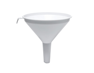 White plastic funnel with a handle (3)