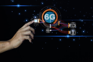 Using future technology to use high-speed internet, 6g network connecting networks around the world, security, safe internet, 5g, future technology, high-speed internet, 6g