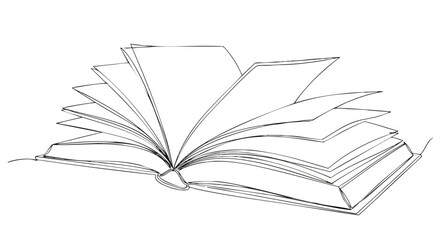 Open book illustration, showing pages spread wide.