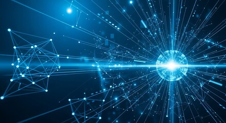 Digital Network Connection Abstract Technology and Data Flow