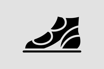 Minimalist Black Ice Skate Icon on Light Gray Background
