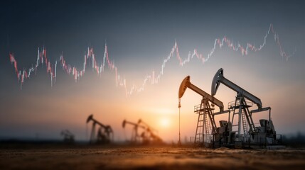 Oil pumps operate at sunset as prices rise, signaling market changes and energy trends