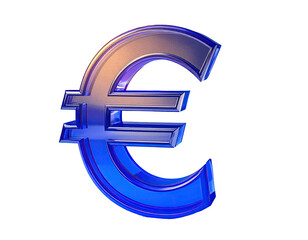Fototapeta premium 3D euro symbol, vibrant blue and metallic, glossy finish