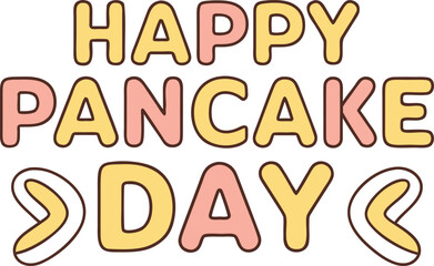 Typography with Pancakes and Coffee Cup. Pancakes Typography Design with Hot Cup. Sweet Typography with Pancakes and Cup. Morning Typography with Pancakes and Coffee. Fluffy Pancakes Typography