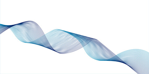 Abstract Blue Wave Line Background &ndash; Modern Gradient Flow Design