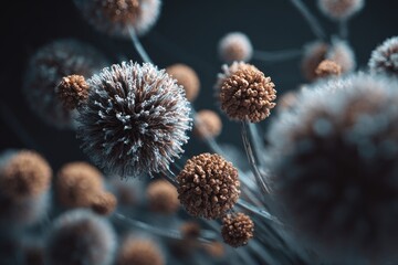 Abstract sphere clusters in muted tones