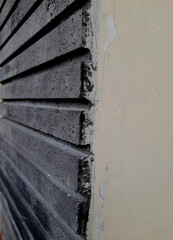 Concrete Wall Corner with Layered Texture