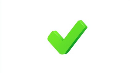 Green tick confirmation symbol for approval success business presentations quality control commercial photography
