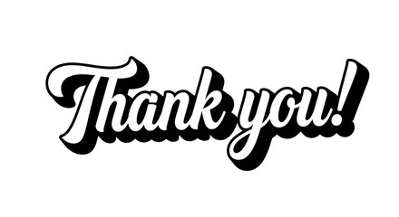 Expressing Sincere Gratitude A Bold Thank You in Classic Black and White Script Perfect for Appreciation and Heartfelt