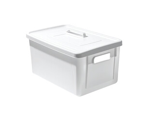 White plastic storage box with lid and handles (1)