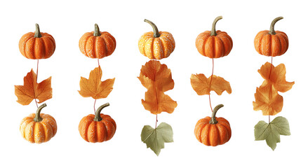 Vector illustration of halloween pumpkin with leaves