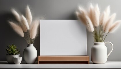 mockup of banner featuring soft lighting and accent color on clean light gray background
