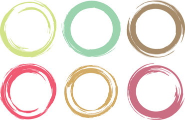 Set of hand-drawn circular Scribble Pattern frames. Circular frames on white. Editable vector, easy to reuse on media and web. EPS 10. 