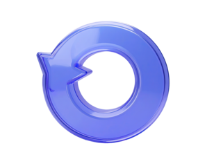 Glossy, vibrant purple/blue circular arrow, looping