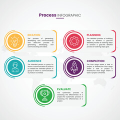 creative 5 steps process infographic for business, 5 steps workflow and planning diagram, modern infographic design with icons for presentation, simple and clean 5-option business progress report