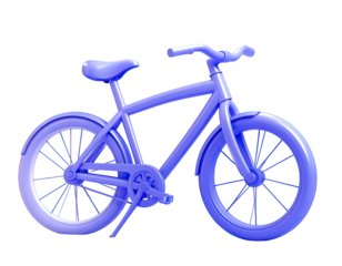 Purple bicycle, side view, 3D model