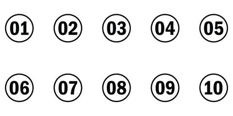 Black dark isolated number 1 to number 10, Vector pinning icon set on modern style.  Navigation play point icon set. Map pin icon sets. EPS 10. 