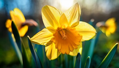 daffodil yellow flower spring bloom floral blossom petals springtime vibrant sunny cheerful botanical flower photography close up macro nature flora daffodil bloom yellow petals