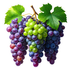 Obraz premium Mixed purple and green grapes on vine