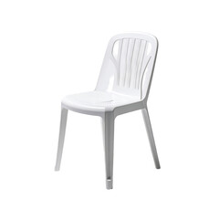 White plastic garden chair, simple design