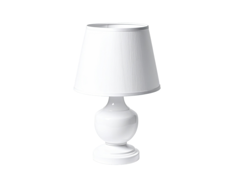 White table lamp with tapered shade (2)