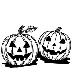 Halloween Pumpkin Line Art – Spooky Jack O Lantern Sketch