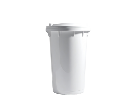 White cylindrical container with lid