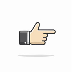 Simple Vector Icon Illustration Hand Pointing Right