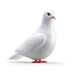 A white bird with red eyes