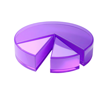 3D rendered, vibrant purple pie chart, sliced (1)