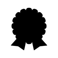 Black Silhouette of a Rosette Ribbon Award for Recognition and Achievement