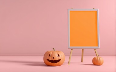 A white board with a pumpkin on it