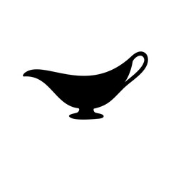 Silhouette of a sauce boat for gravies and special condiments serving
