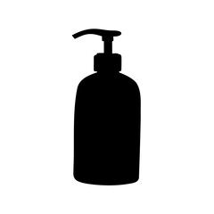 Sleek black bottle with pump dispenser, a minimalist design concept