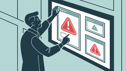 Troubleshooting computer problems error alert technical issue system failure digital display problem solving webpage error website malfunction online error internet problem technical support IT suppo.