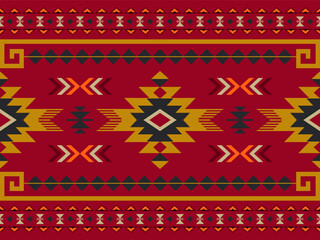 American Navajo pattern design. Ethnic ornament on the carpet. Aztec style. Tribal. motif. Boho, ornament, clothing, textile, wrapping, background, wallpaper, carpet, embroidery, print